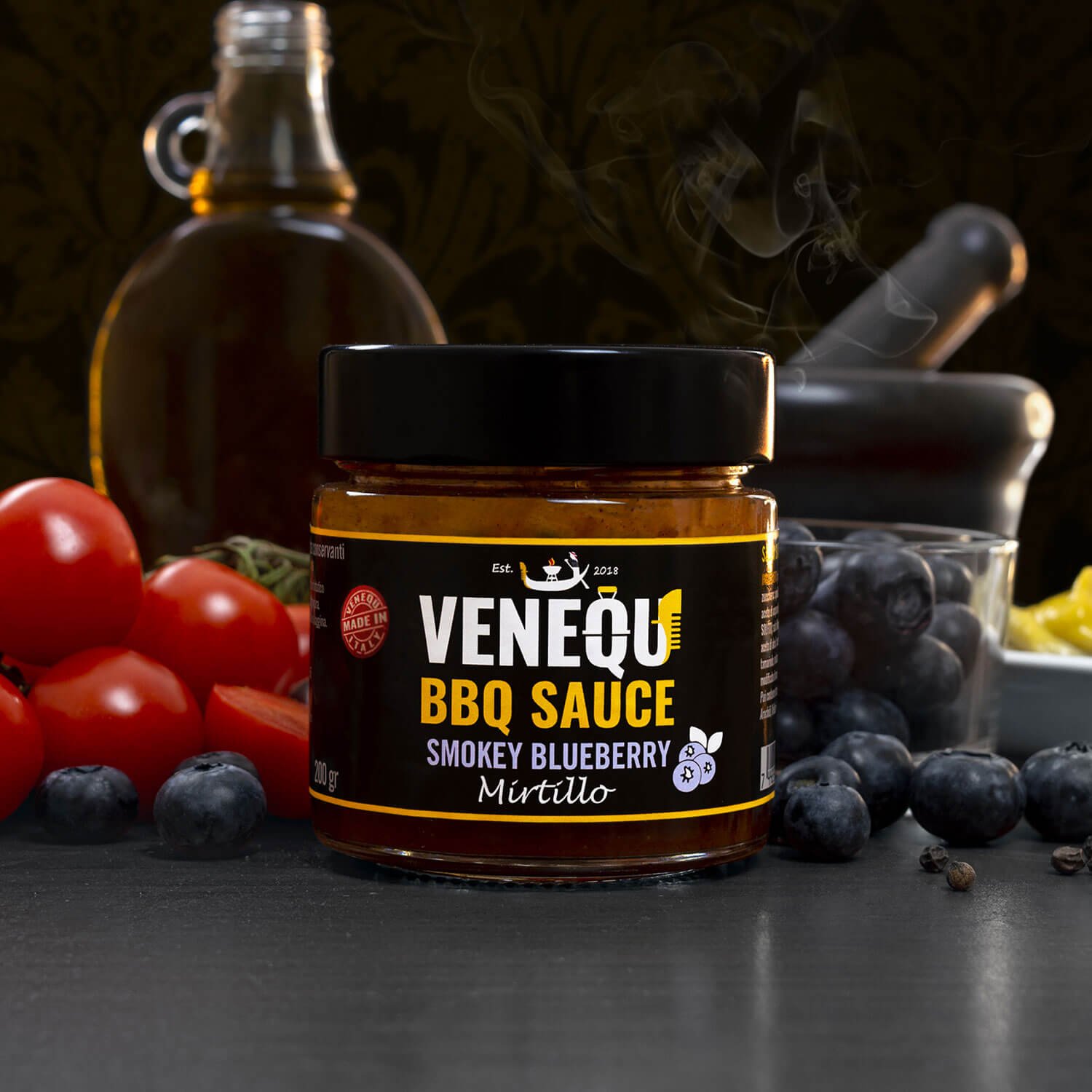 Salsa BBQ SMOKEY BLUEBERRY - Salsa barbecue al Mirtillo 200g - immagine 3