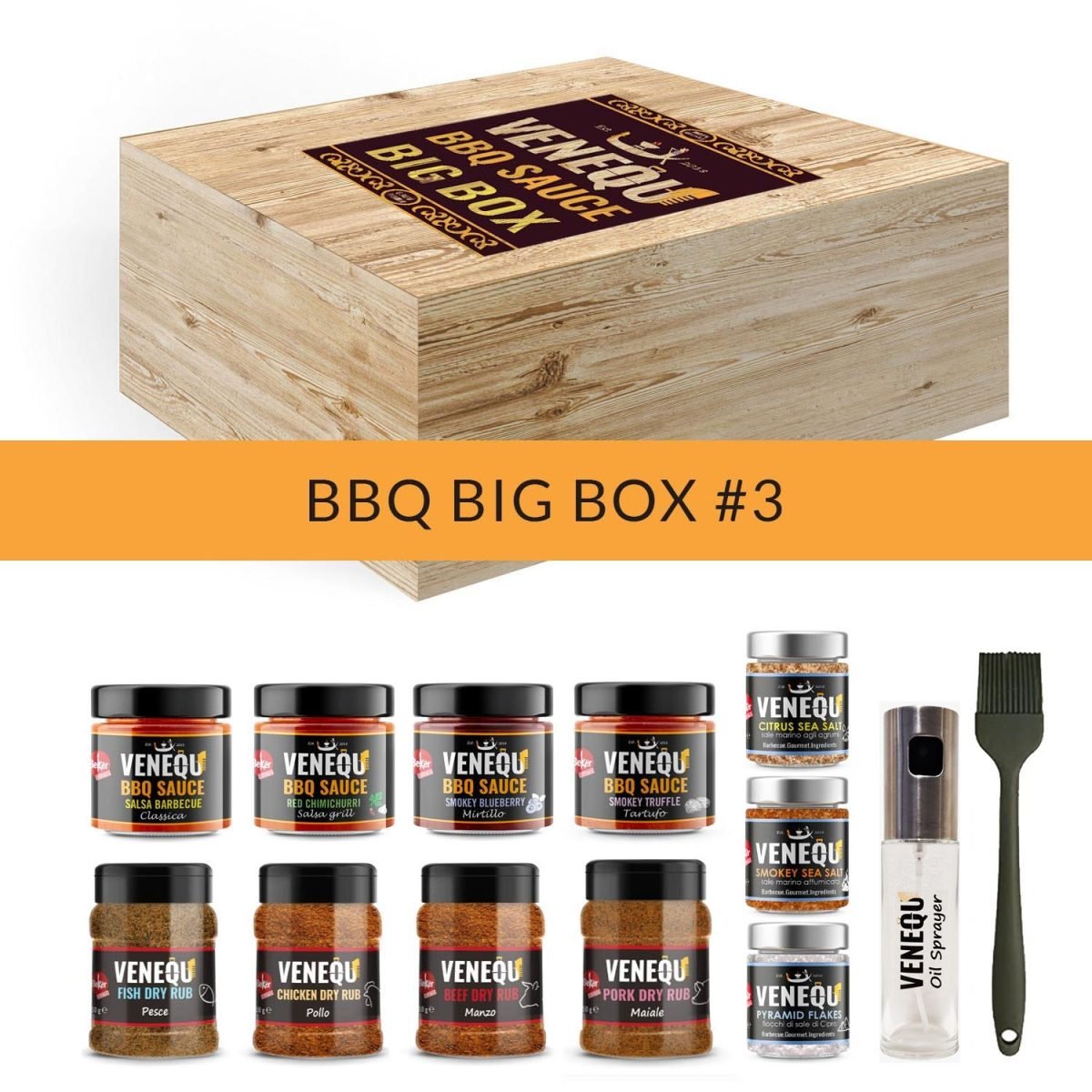 BBQ BIG BOX #3 | BBQ Sauces, Dry Rub & Finishing Salts Collection | Confezione regalo
