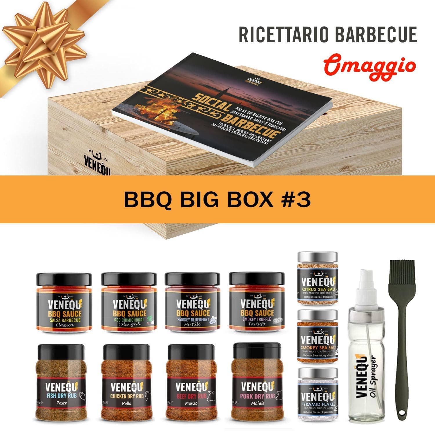 BBQ BIG BOX #3 | BBQ Sauces, Dry Rub & Finishing Salts Collection | Confezione regalo