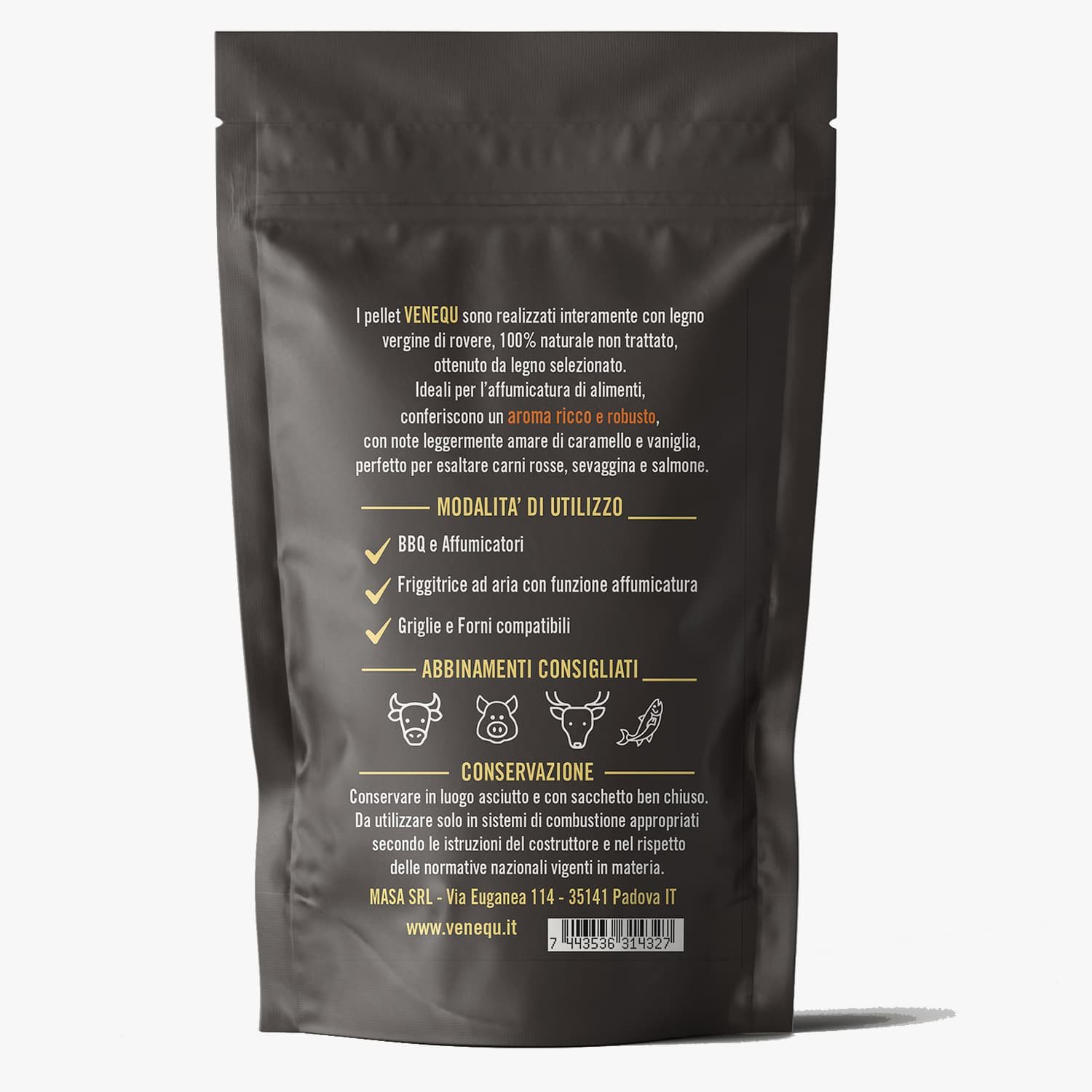 VENEQU OAK PELLET PER AFFUMICATURA 250g - Rovere - immagine 2
